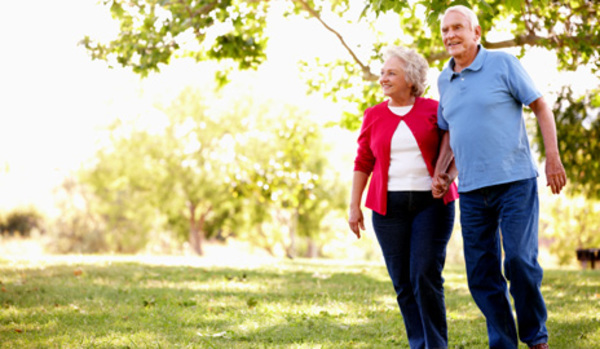 Senior couple in park